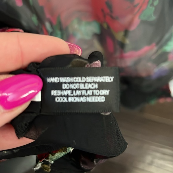 Boston Proper Floral Print Organza Button Up Long Sleeve Shirt - Picture 12 of 13